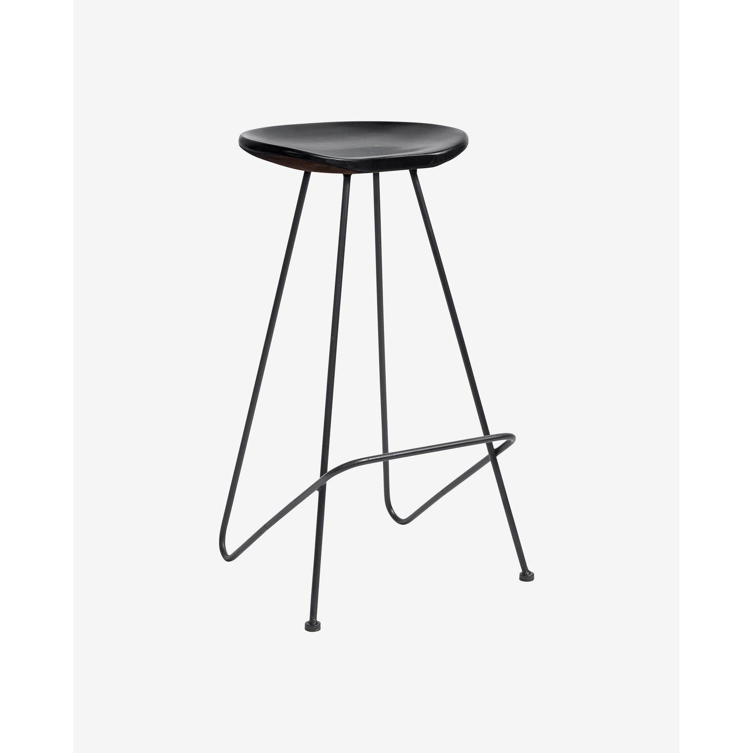 Barry bar stool in wood - H73 cm - black