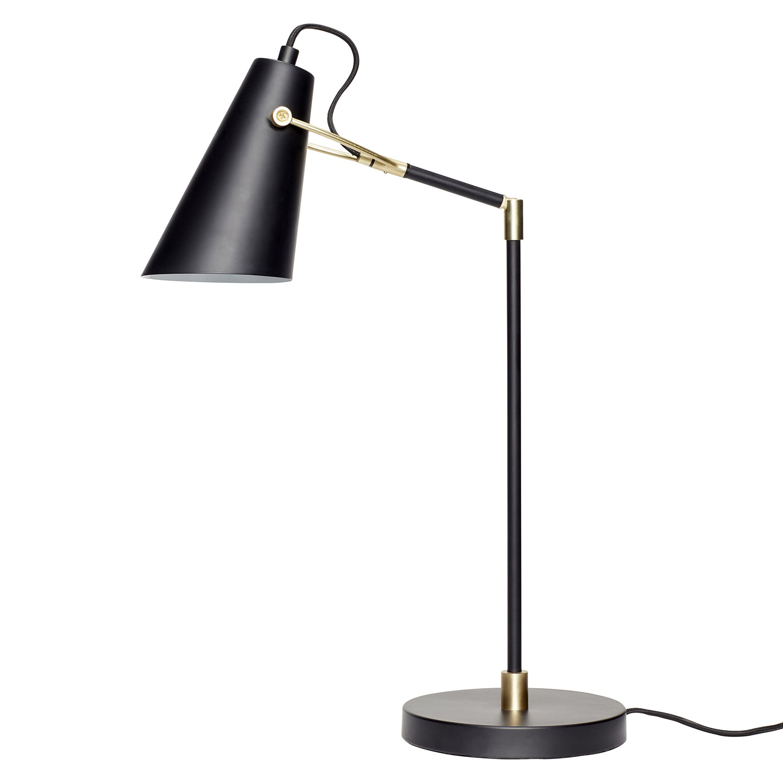 Hübsch - Table lamp, metal, black/brass - ø18xh54 cm, E27/40W