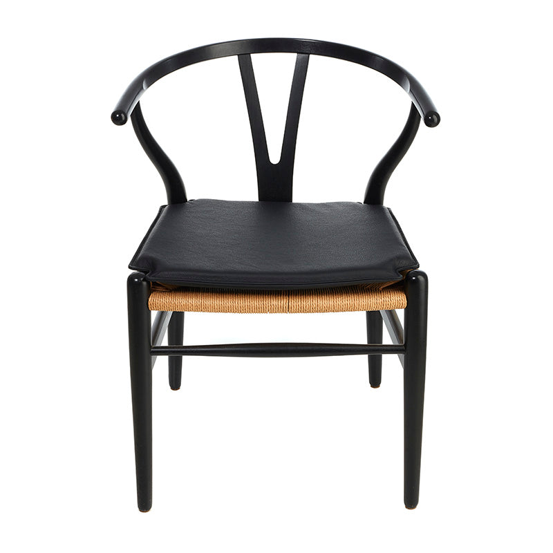 Hynde til Hans J. Wegner Y-stol CH24 i sort læder - Hynder til Hans J. Wegner CH24 Y-stol - DesignGaragen.dk