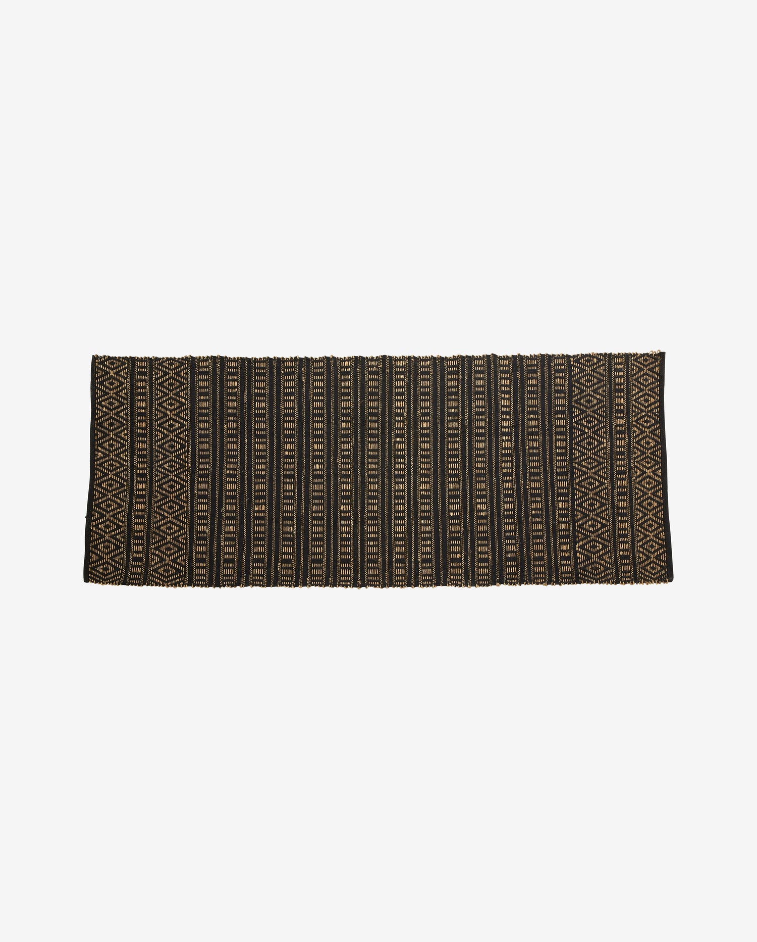 Farah blanket in cotton and seagrass 250x100 cm - black/nature