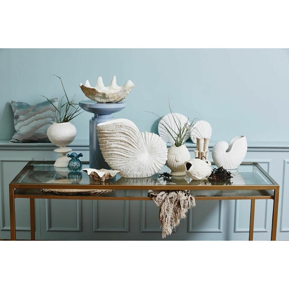 Nordal KICHI muslingeskal til dekoration - large - L52 cm - hvid/beige - Nordal - DesignGaragen.dk