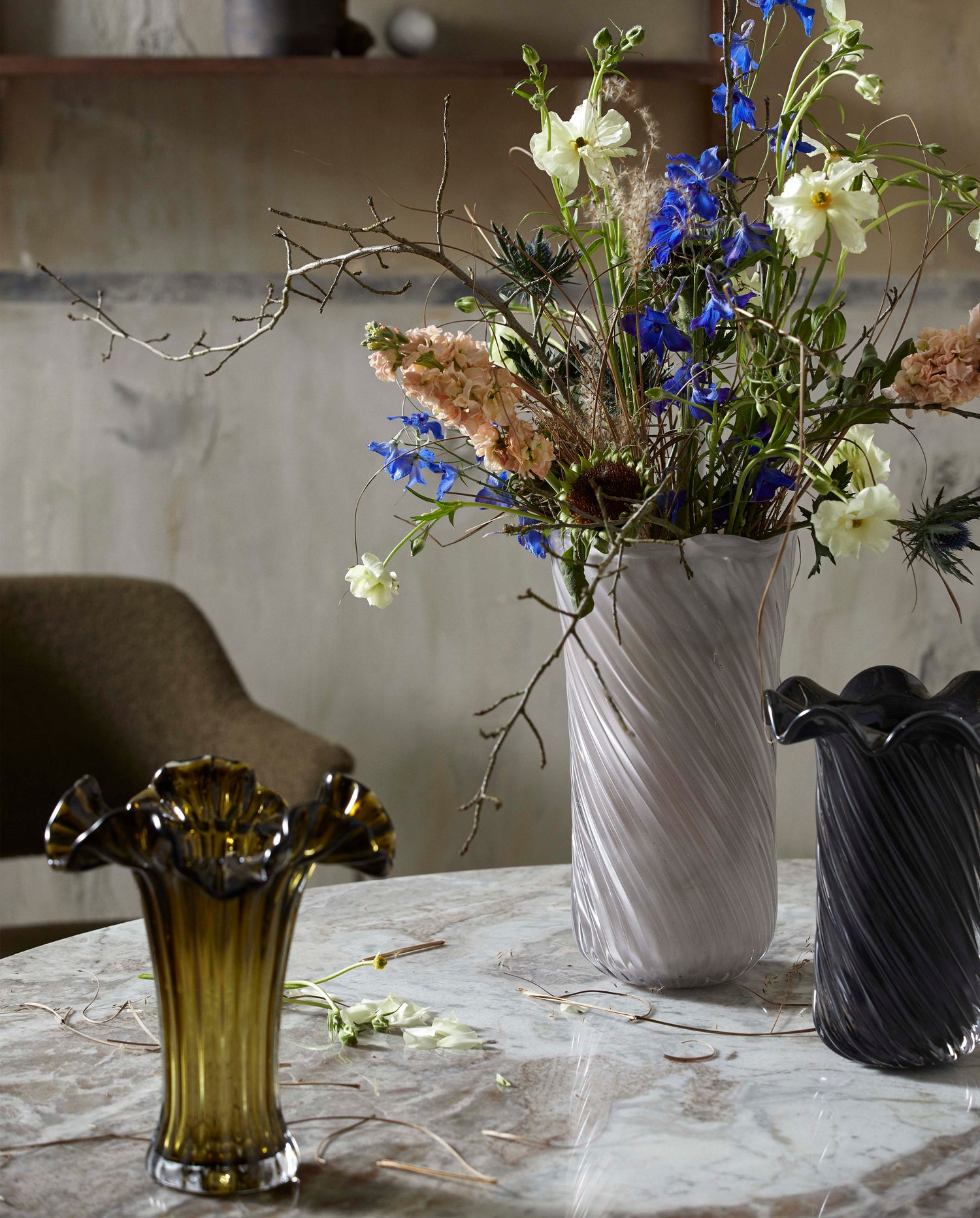 Koro vase, glass - gray