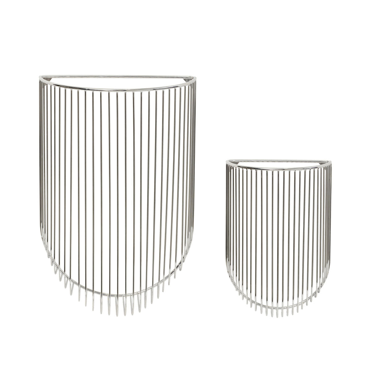 Hübsch Iris wall basket nickel (set of 2)