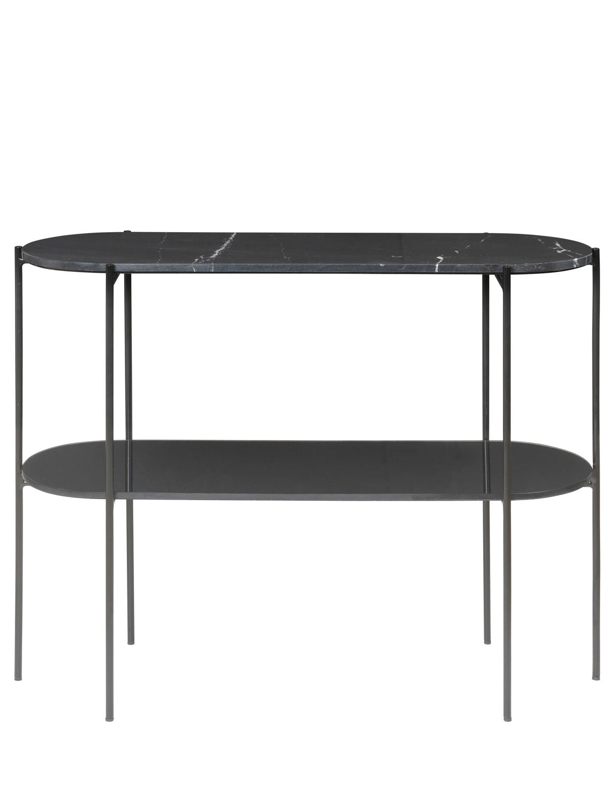 Cozy Living Laura Console Marbletable - Noir With Black Powder Base