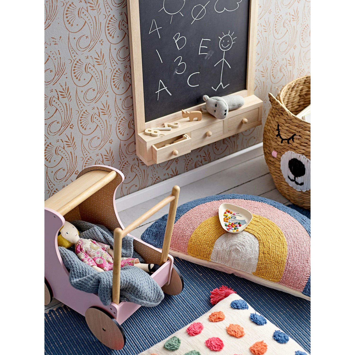 Eman Kurv, Natur, Vandhyacint - D50xH40 cm - BLOOMINGVILLE MINI - DesignGaragen.dk