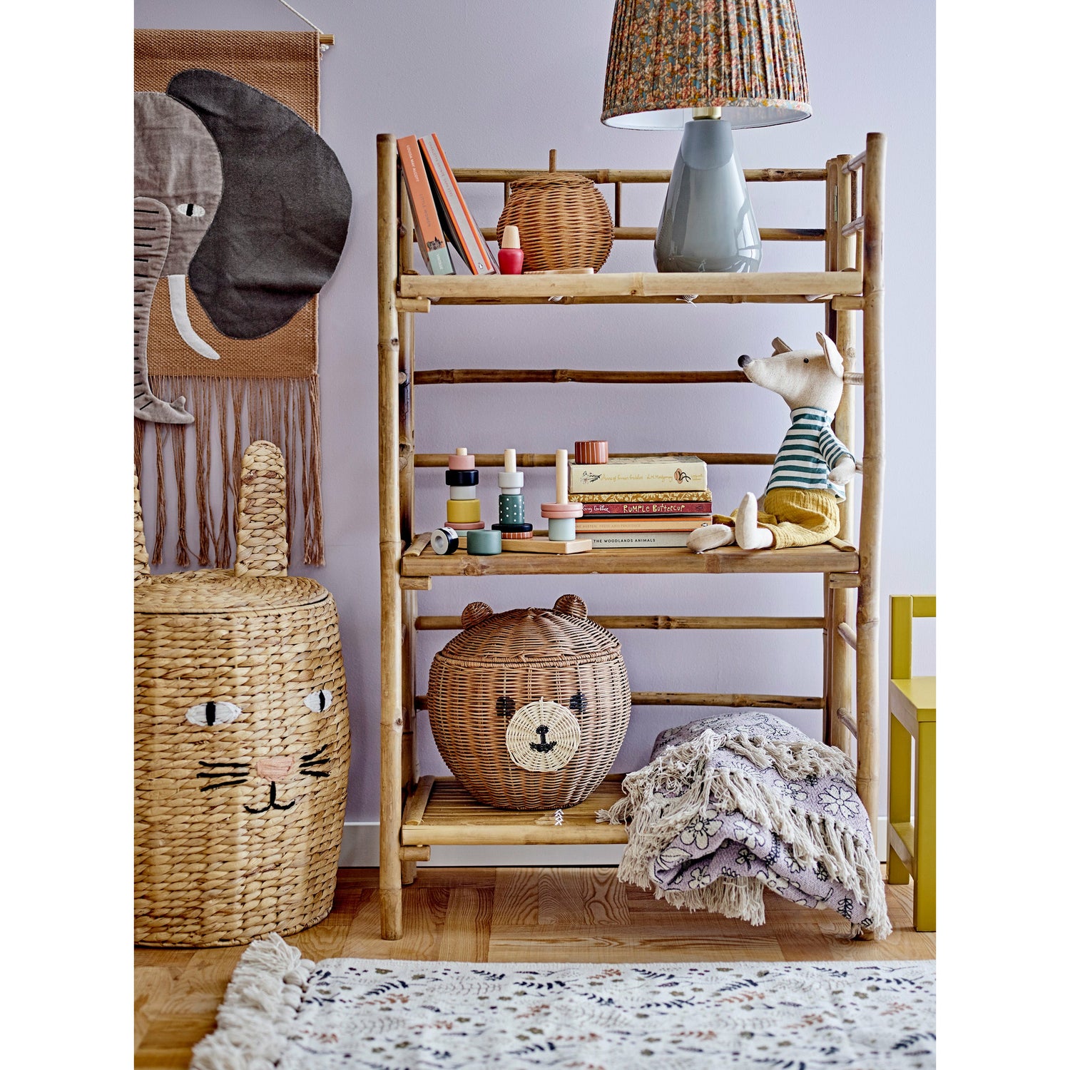 Raye Væg Dekoration, Grå, Bomuld - L50xH80 cm - BLOOMINGVILLE MINI - DesignGaragen.dk