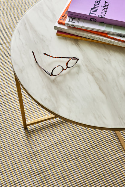 Pond table white/brass color - Ø80XH45CM