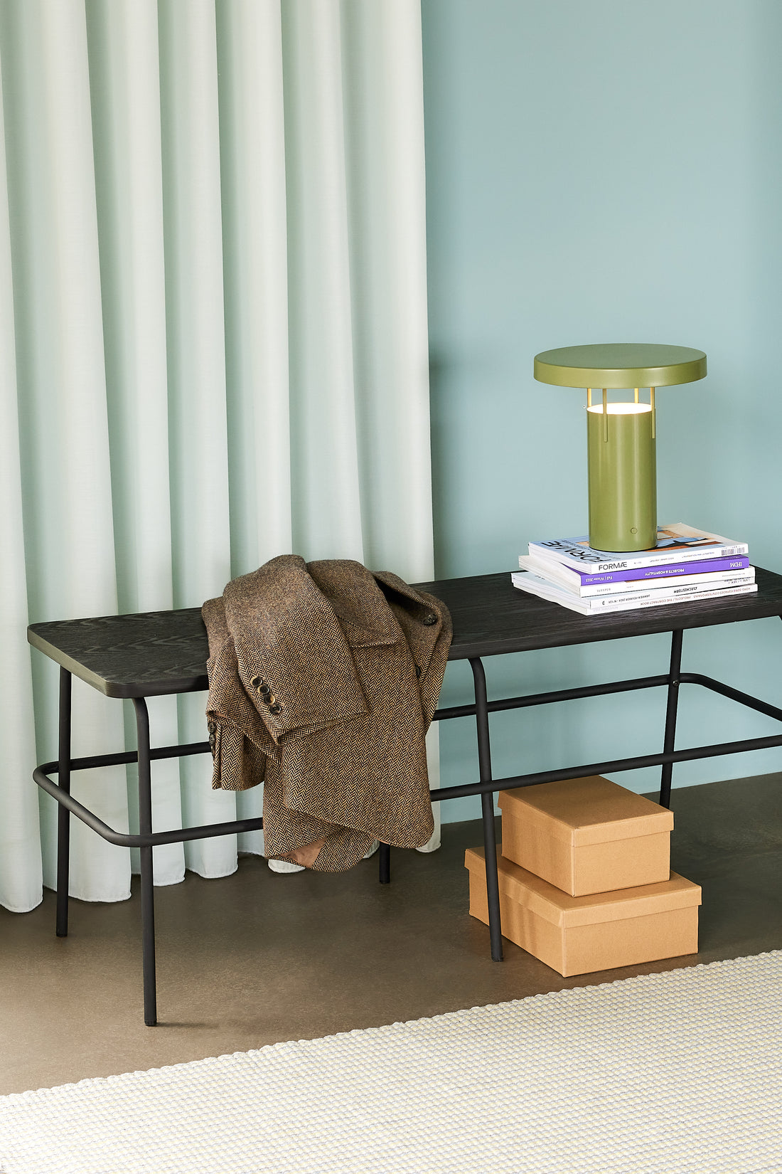 Ash bench black - 110x39xh46cm