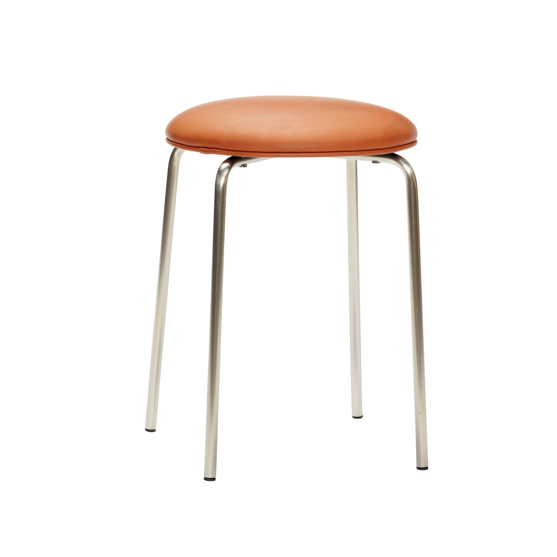 Stack Stool Brown/Nickel - ø34xh43cm