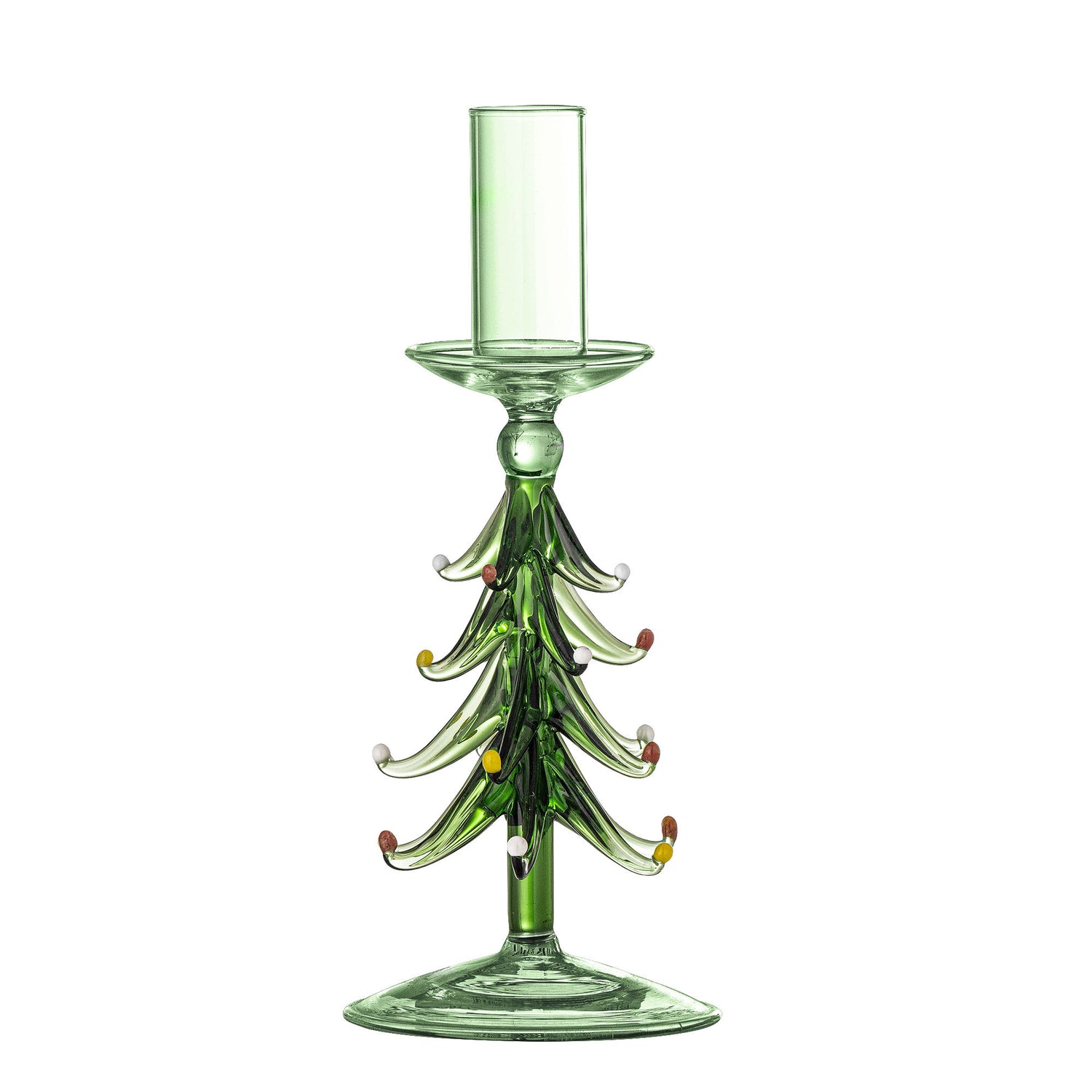 Bloomingville Brant Candlestick, Green, Glass