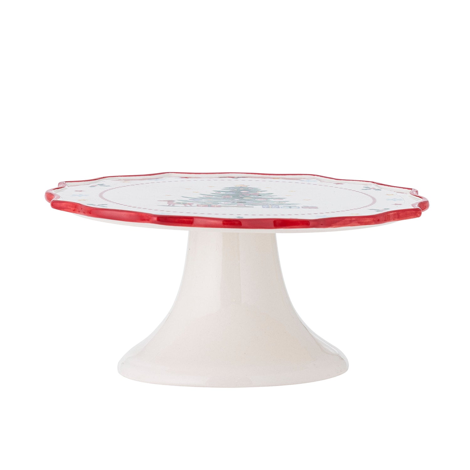 Bloomingville naive cake dish, red, ceramics