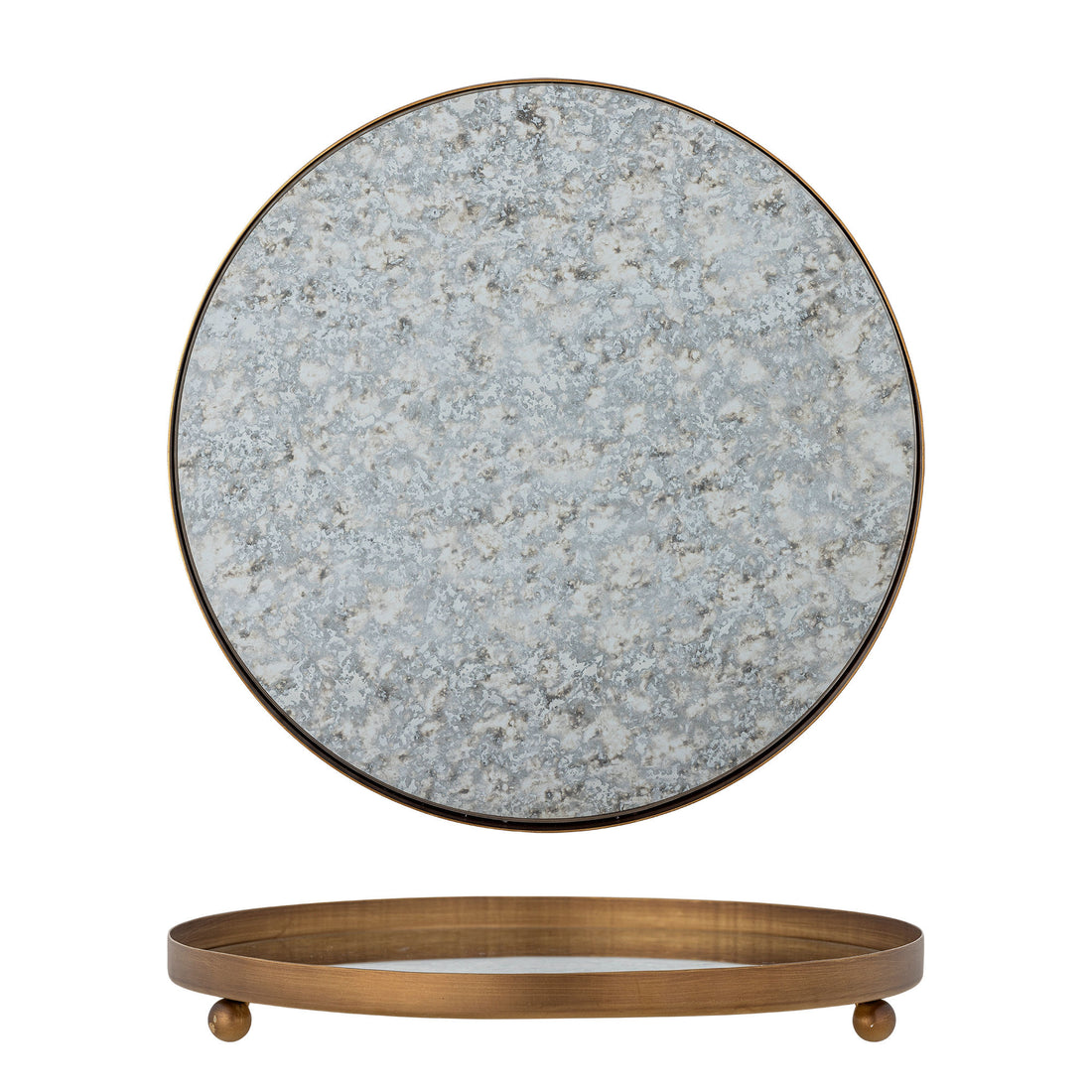 Bloomingville Glacier Fad, Gold, Metal, Glass