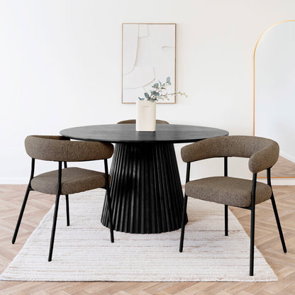 Trivio dining table chair - dining table chair, brown, black legs HN1314