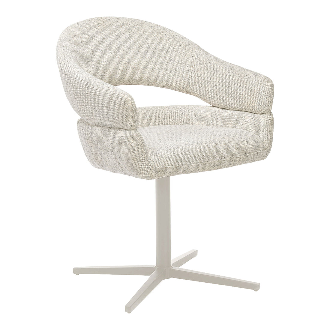 Dining table chair, swivel foot, light gray with gray legs, HN1283