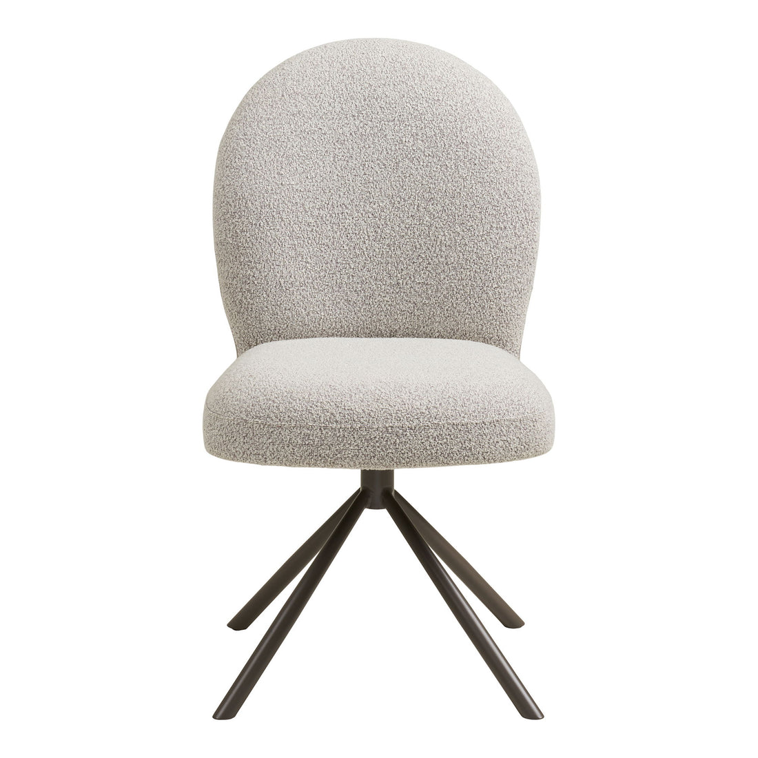 Lana Dining table chair - Dining table chair with swivel foot, bouklé, sand, gray legs HN1267