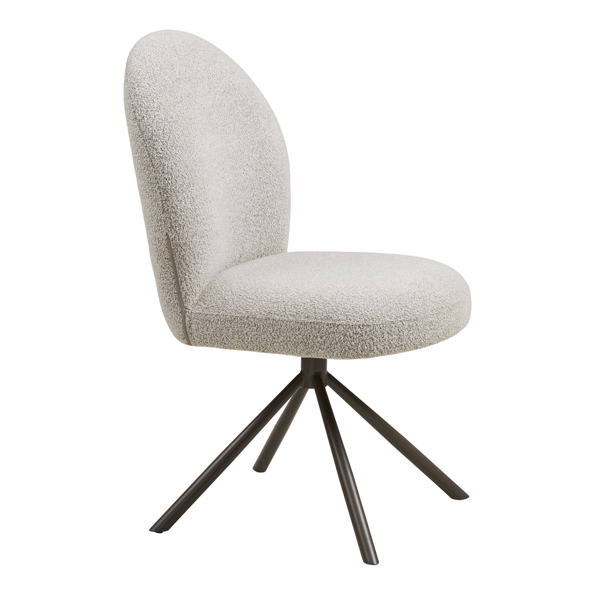Lana Dining table chair - Dining table chair with swivel foot, bouklé, sand, gray legs HN1267
