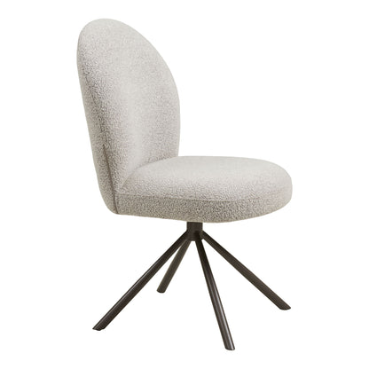Lana Dining table chair - Dining table chair with swivel foot, bouklé, sand, gray legs HN1267
