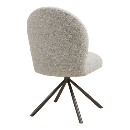 Lana Dining table chair - Dining table chair with swivel foot, bouklé, sand, gray legs HN1267
