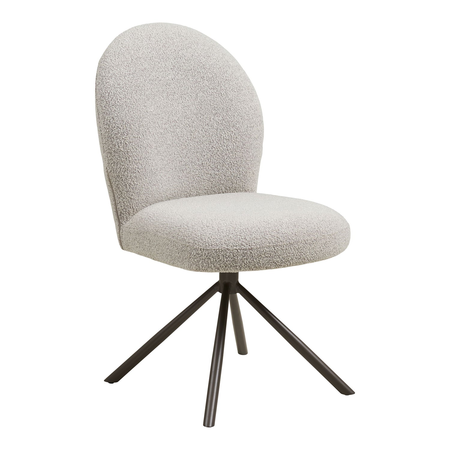 Lana Dining table chair - Dining table chair with swivel foot, bouklé, sand, gray legs HN1267