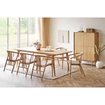 Agustin Dining table chair - Dining table chair, oak with fabric seat, nature/sand HN1286