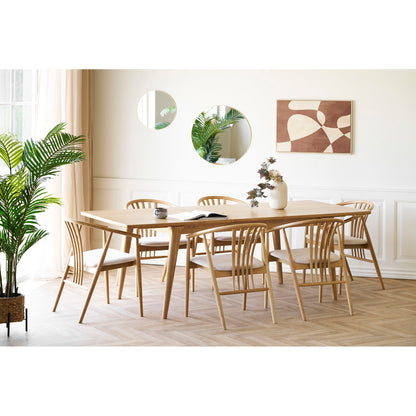 Agustin Dining table chair - Dining table chair, oak with fabric seat, nature/sand HN1286