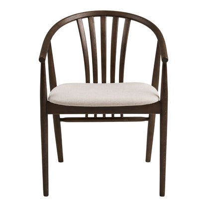 Agustin Dining table chair - Dining table chair, oak with fabric seat, smoked/sand HN1286