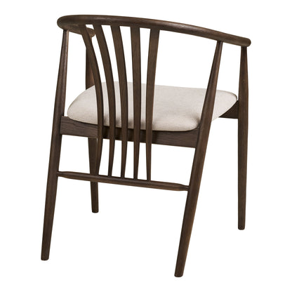 Agustin Dining table chair - Dining table chair, oak with fabric seat, smoked/sand HN1286