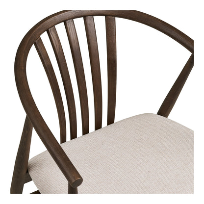Agustin Dining table chair - Dining table chair, oak with fabric seat, smoked/sand HN1286