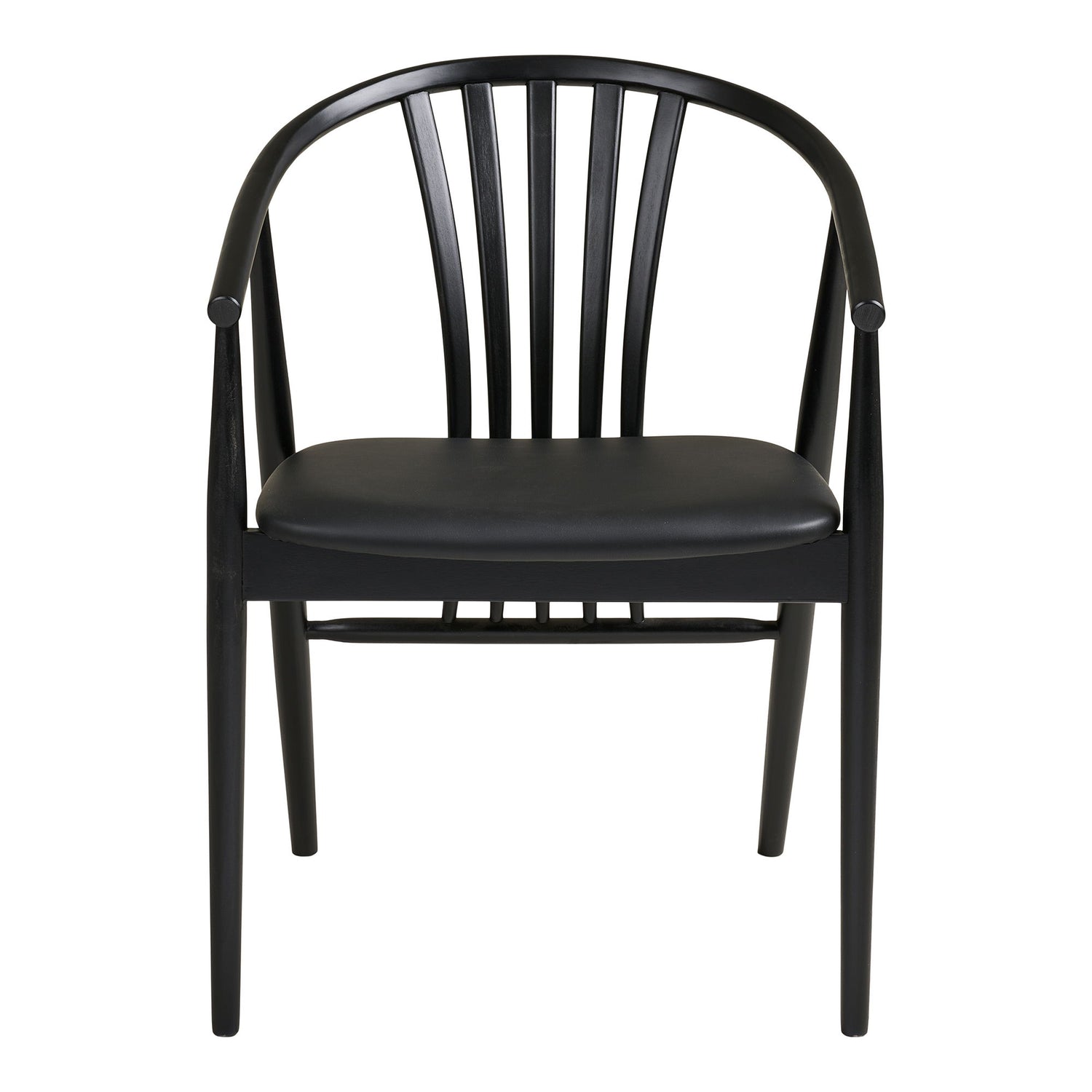 Agustin Dining Table Chair - Dining Table Chair, Beech Wood with PU Seat, Black HN1219