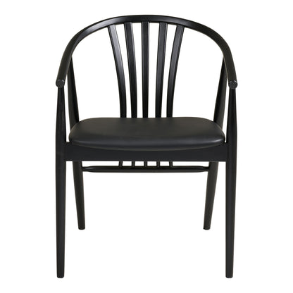 Agustin Dining Table Chair - Dining Table Chair, Beech Wood with PU Seat, Black HN1219