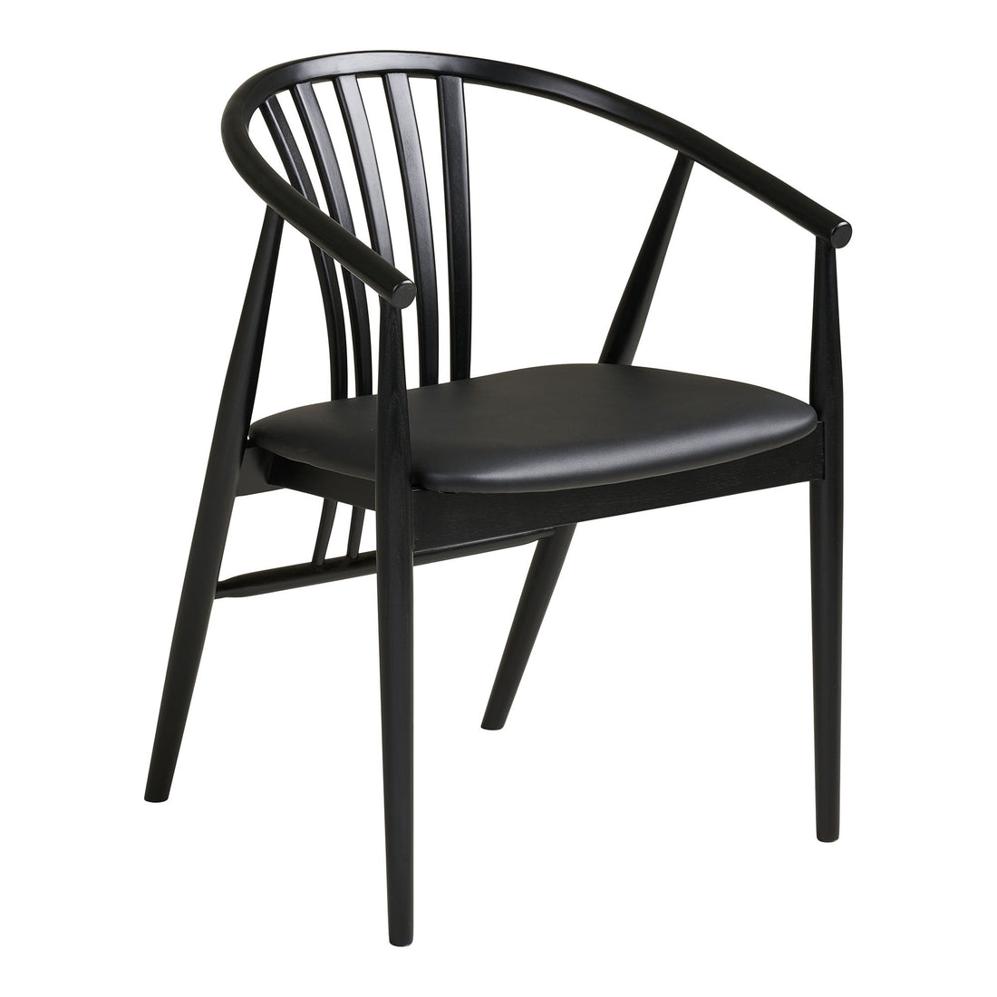 Agustin Dining Table Chair - Dining Table Chair, Beech Wood with PU Seat, Black HN1219