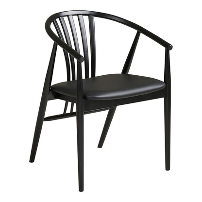 Agustin Dining Table Chair - Dining Table Chair, Beech Wood with PU Seat, Black HN1219