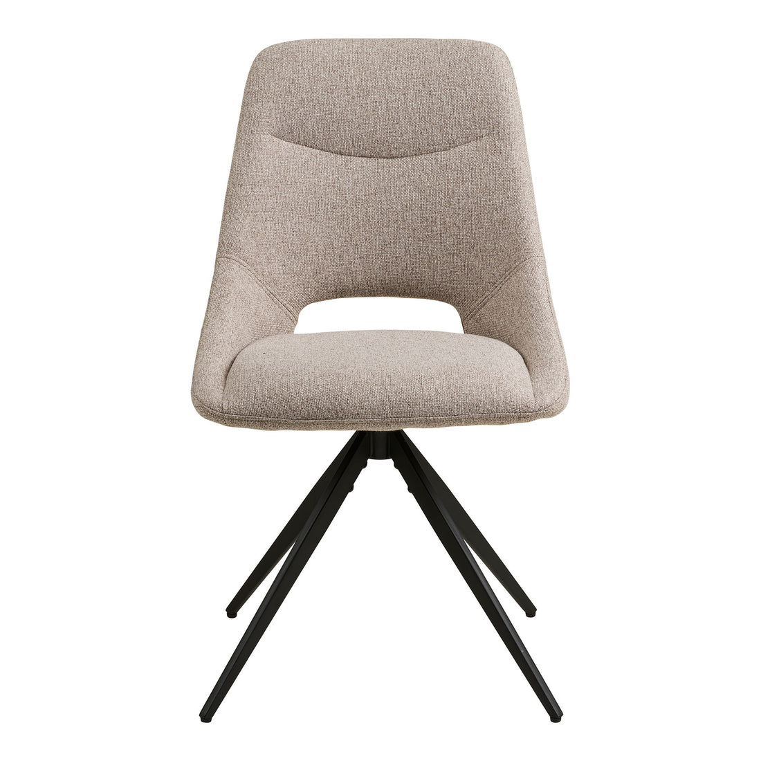 Dokka Dining table chair - Dining table chair with swivel foot, sand, black legs HN1088