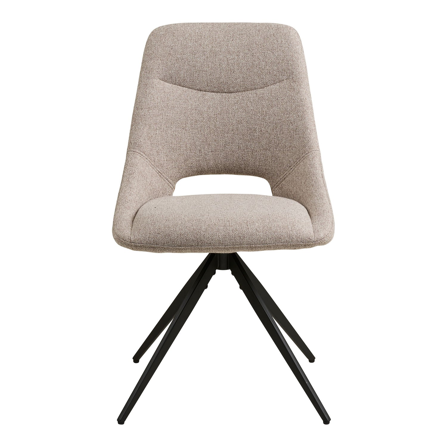 Dokka Dining table chair - Dining table chair with swivel foot, sand, black legs HN1088