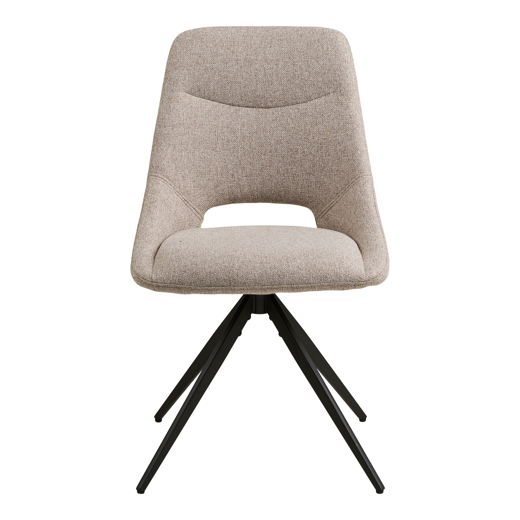 Dokka Dining table chair - Dining table chair with swivel foot, sand, black legs HN1088