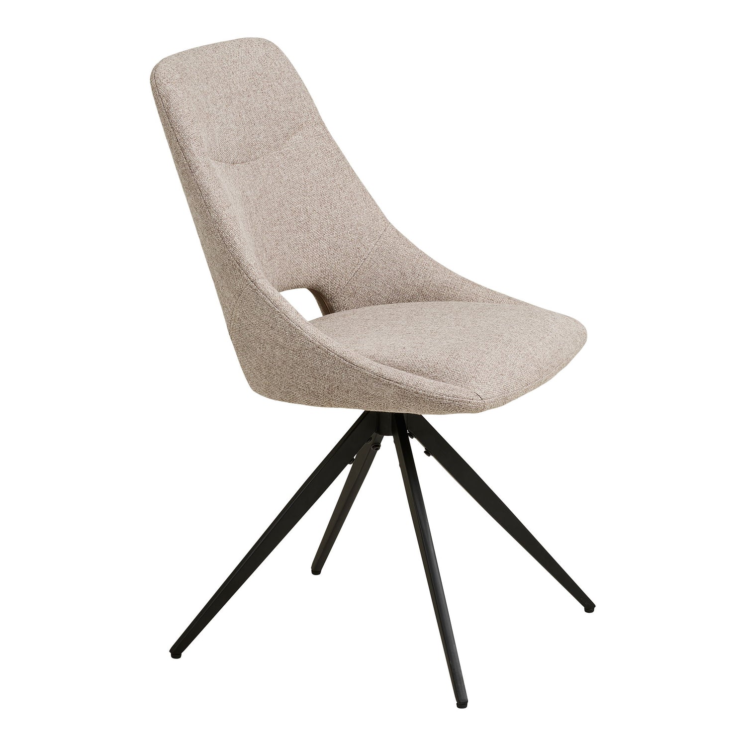 Dokka Dining table chair - Dining table chair with swivel foot, sand, black legs HN1088