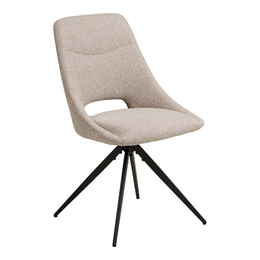 Dokka Dining table chair - Dining table chair with swivel foot, sand, black legs HN1088