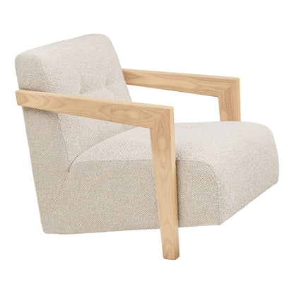 Caracas lounge chair - lounge chair with armrests, oak, beige HN1321