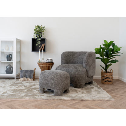Nazare set - Lounge chair and puff, gray, HN1280