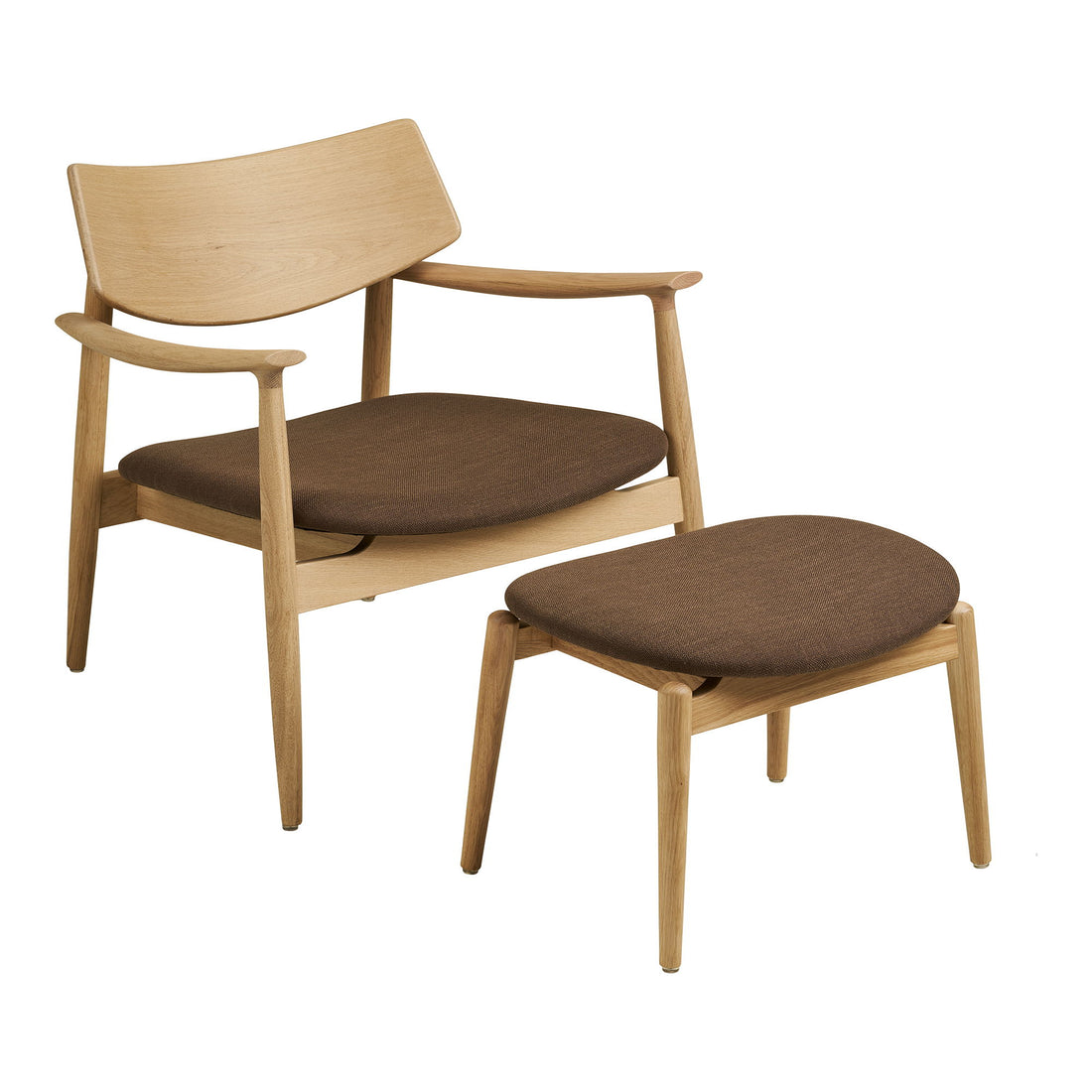 Olvera set - lounge chair and footstool, nature/brown HN1084