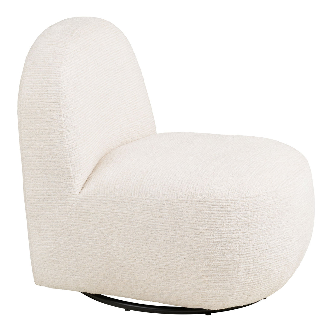 Milo set - Lounge chair and pouf, off-white HN1081