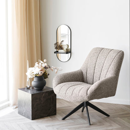 Grandola lounge chair - lounge chair with swivel foot, gray, black legs HN1086