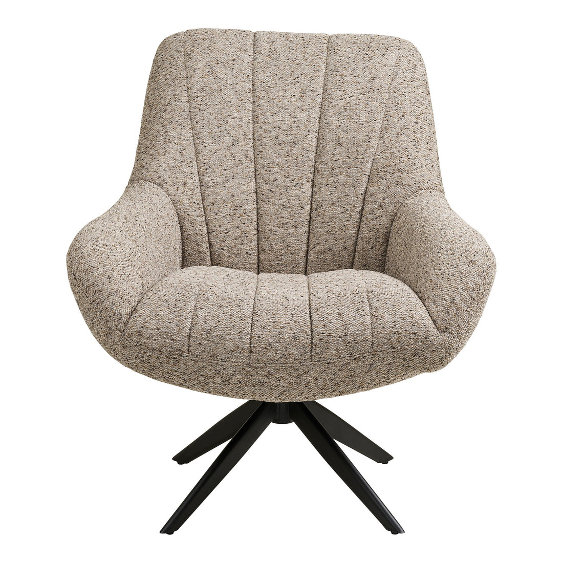 Grandola lounge chair - lounge chair with swivel foot, gray, black legs HN1086
