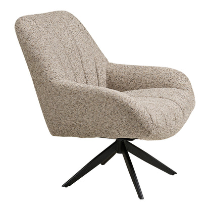 Grandola lounge chair - lounge chair with swivel foot, gray, black legs HN1086