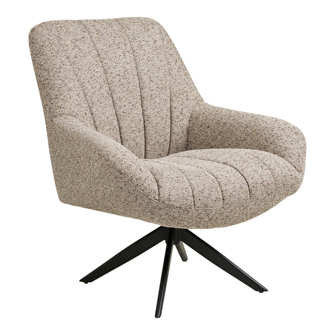 Grandola lounge chair - lounge chair with swivel foot, gray, black legs HN1086