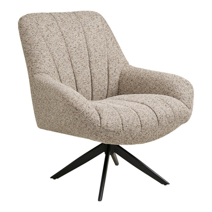 Grandola lounge chair - lounge chair with swivel foot, gray, black legs HN1086