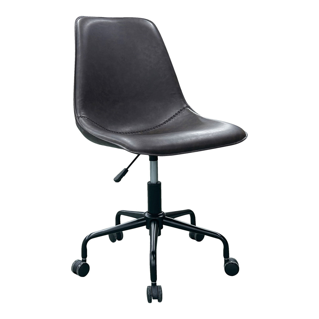 Office chair, swivel foot, pu, dark brown with black legs, HN1227