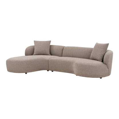 Kingston Lounge Sofa with 2 cushions, left-facing, brown