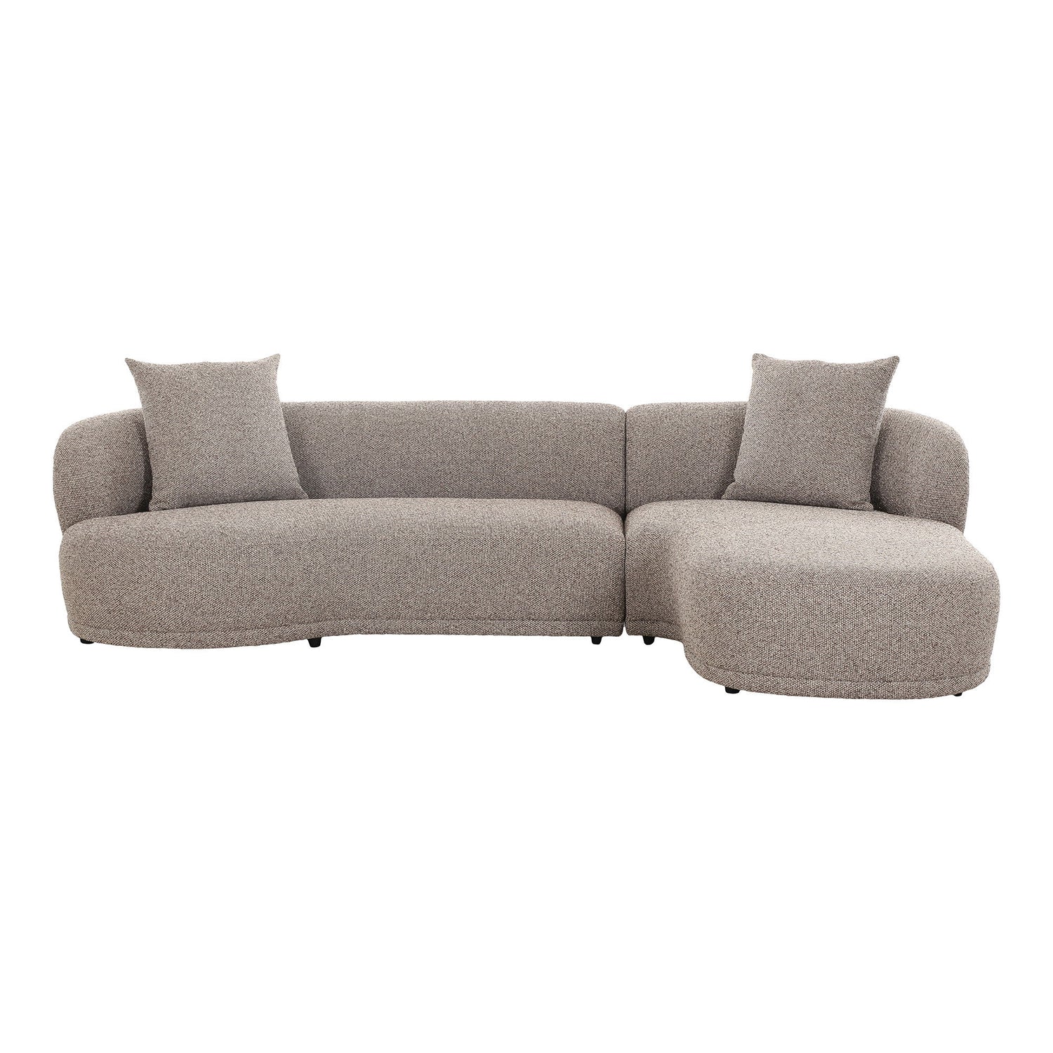 Sofa with 2 pillows, right -wing, brown, HN1299