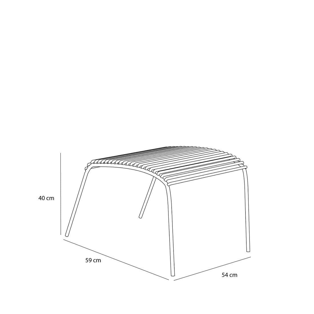 String Footstool Black - 52x52xh42cm